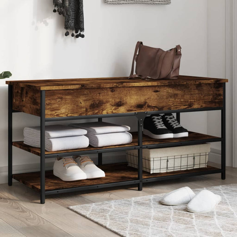 Schoenenbankje 100X42,5X50 Cm Bewerkt Hout Kleurig