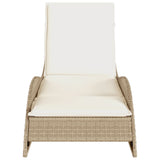 Ligbed Met Kussen Poly Rattan