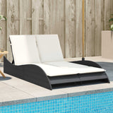 Ligbed Met Kussen Poly Rattan