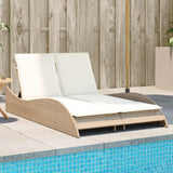 Ligbed Met Kussen Poly Rattan