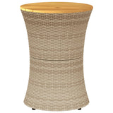 Tuinbijzettafel Trommelvormig Poly Rattan En Massief Hout