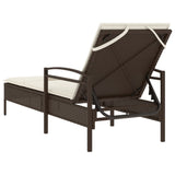 Ligbed Met Kussen 63X200X81 Cm Poly Rattan