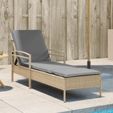 Ligbed Met Kussen 63X200X81 Cm Poly Rattan