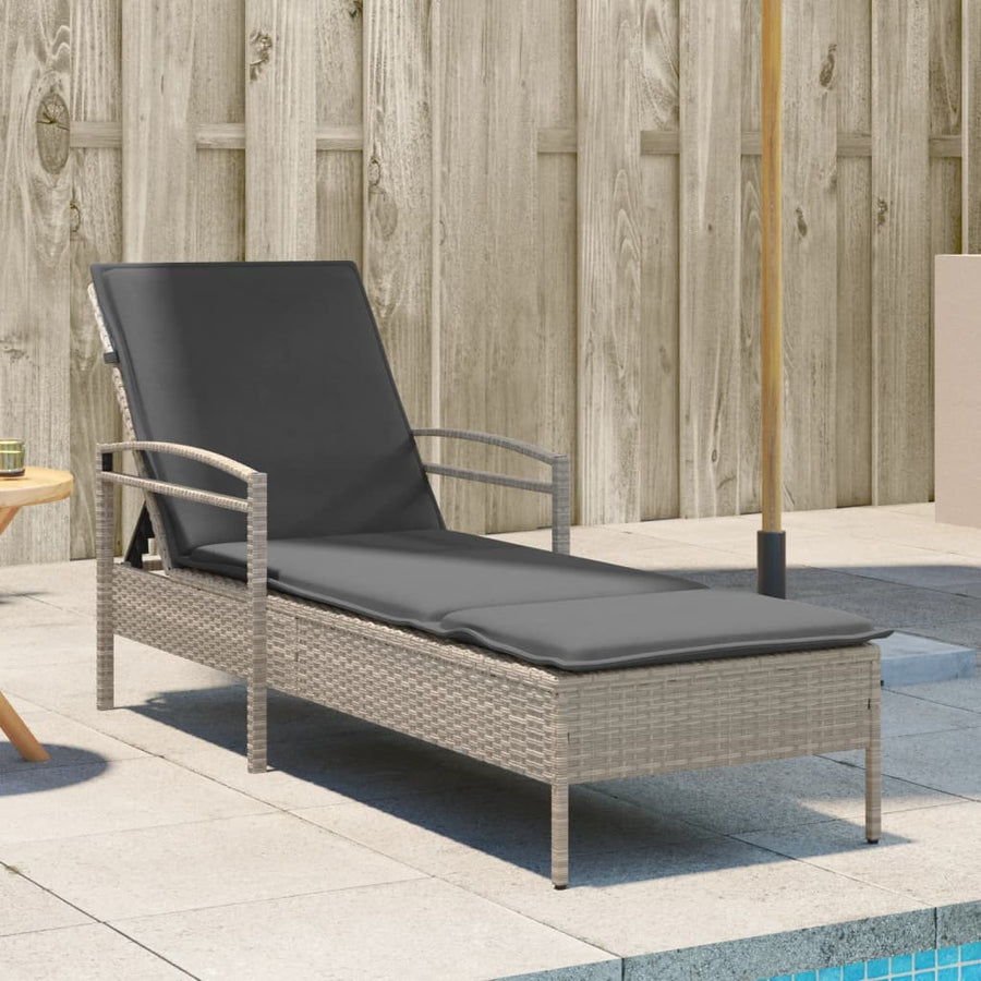 Ligbed Met Kussen 63X200X81 Cm Poly Rattan