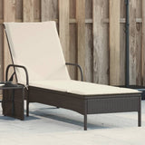 Ligbed Met Wielen En Kussen Poly Rattan