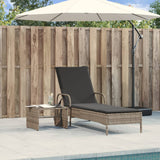 Ligbed Met Wielen En Kussen Poly Rattan