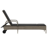 Ligbed Met Wielen En Kussen Poly Rattan