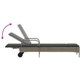 Ligbed Met Wielen En Kussen Poly Rattan