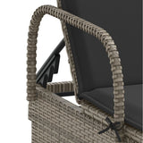 Ligbed Met Wielen En Kussen Poly Rattan
