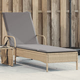 Ligbed Met Wielen En Kussen Poly Rattan
