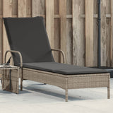 Ligbed Met Wielen En Kussen Poly Rattan