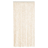 Vliegengordijn Chenille Beige En Wit