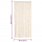 Vliegengordijn Chenille Beige En Wit