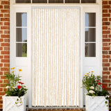 Vliegengordijn Chenille Beige En Wit
