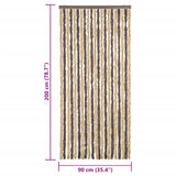 Vliegengordijn Chenille Donkerbruin En Beige