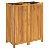 Plantenbak Met Voering 84X42X100 Cm Massief Acaciahout