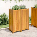 Plantenbak Met Voering 84X42X100 Cm Massief Acaciahout