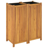 Plantenbak Met Voering 84X42X100 Cm Massief Acaciahout