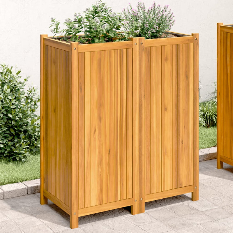 Plantenbak Met Voering 84X42X100 Cm Massief Acaciahout