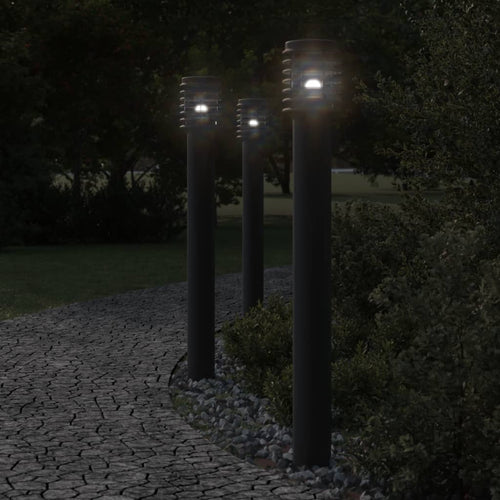Buitenvloerlamp 110 Cm Roestvrijstaal Zwart