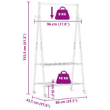 Kledingrek Met Schappen En Wielen 96X45,5X155,5 Cm
