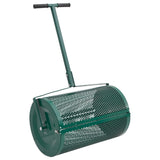 Compoststrooier 75L Ø40X60 Cm Staal Groen Acaciahout (Naturel)