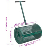 Compoststrooier 75L Ø40X60 Cm Staal Groen Acaciahout (Naturel)