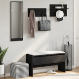 4-Delige Garderobe Set Bewerkt Hout