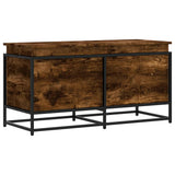 Opbergbox Met Deksel 100X40X51,5 Cm Bewerkt Hout Gerookt Eiken