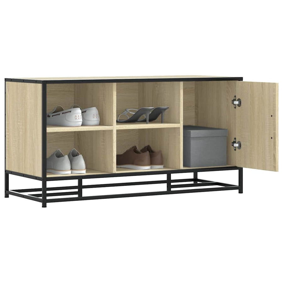 Schoenenbank 100X40X53,5Cm Bewerkt Hout En Metaal