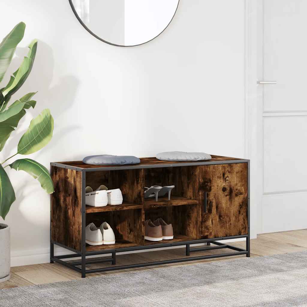 Schoenenbank 100X40X53,5Cm Bewerkt Hout En Metaal