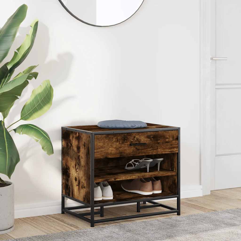 Schoenenbank 60X40X53,5 Cm Bewerkt Hout En Metaal