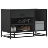 Schoenenbank 80X40X53,5 Cm Bewerkt Hout En Metaal Bruin Eiken