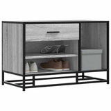 Schoenenbank 80X40X53,5 Cm Bewerkt Hout En Metaal Bruin Eiken