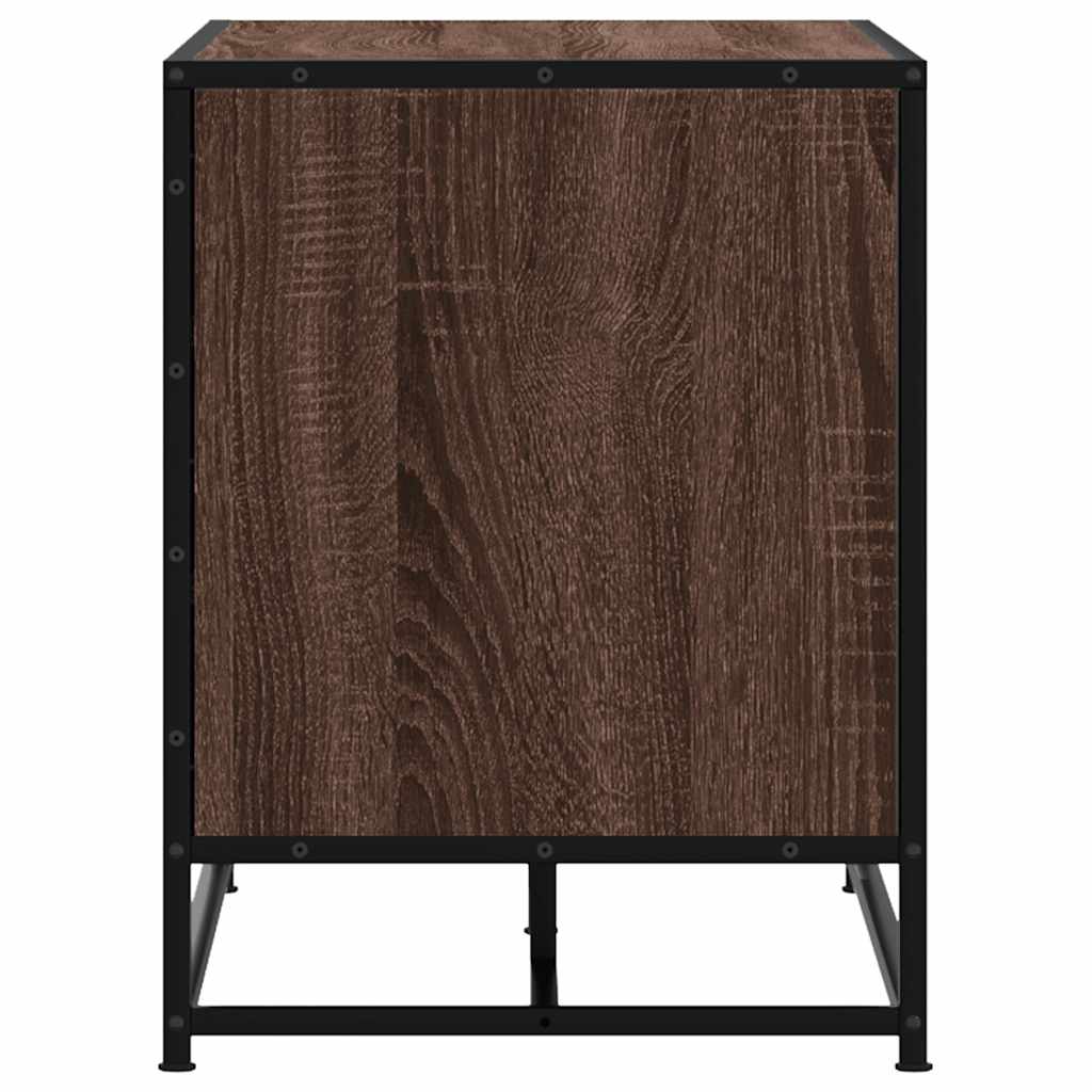 Schoenenbank 80X40X53,5 Cm Bewerkt Hout En Metaal Bruin Eiken