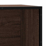 Schoenenbank 80X40X53,5 Cm Bewerkt Hout En Metaal Bruin Eiken