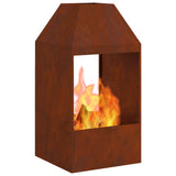 Vuurkorf Bruin 50 X 50 X 100 Cm Cortenstaal