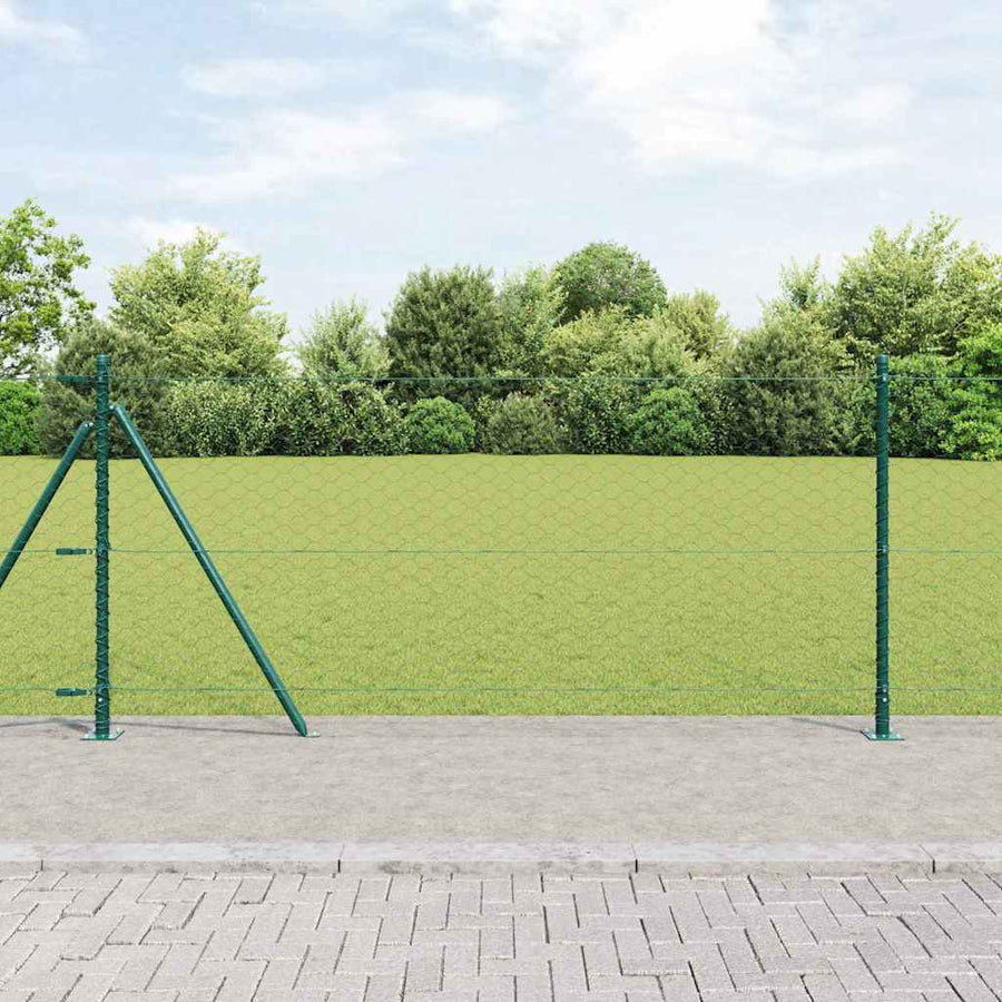Hexagonale Omheining Met Betonnen Basis 25 X 0,5 M Bosgroen
