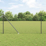 Gecombineerd Draadhek Met Spikes 25 X 1 M Pvc-Gecoate Staal Grijs