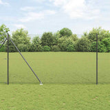 Gecombineerd Draadhek Met Spikes 25 X 1 M Pvc-Gecoate Staal Grijs