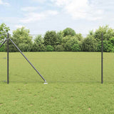 Gecombineerd Draadhek Met Spikes 25 X 1 M Pvc-Gecoate Staal Grijs