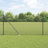 Gecombineerd Draadhek Met Spikes 25 X 1 M Pvc-Gecoate Staal Grijs
