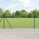 Gelast Draadhek Met Betonnen Basis 25 X 0,5 M Pvc-Coated Staal Groen