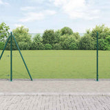Gelast Draadhek Met Betonnen Basis 25 X 0,5 M Pvc-Coated Staal Groen