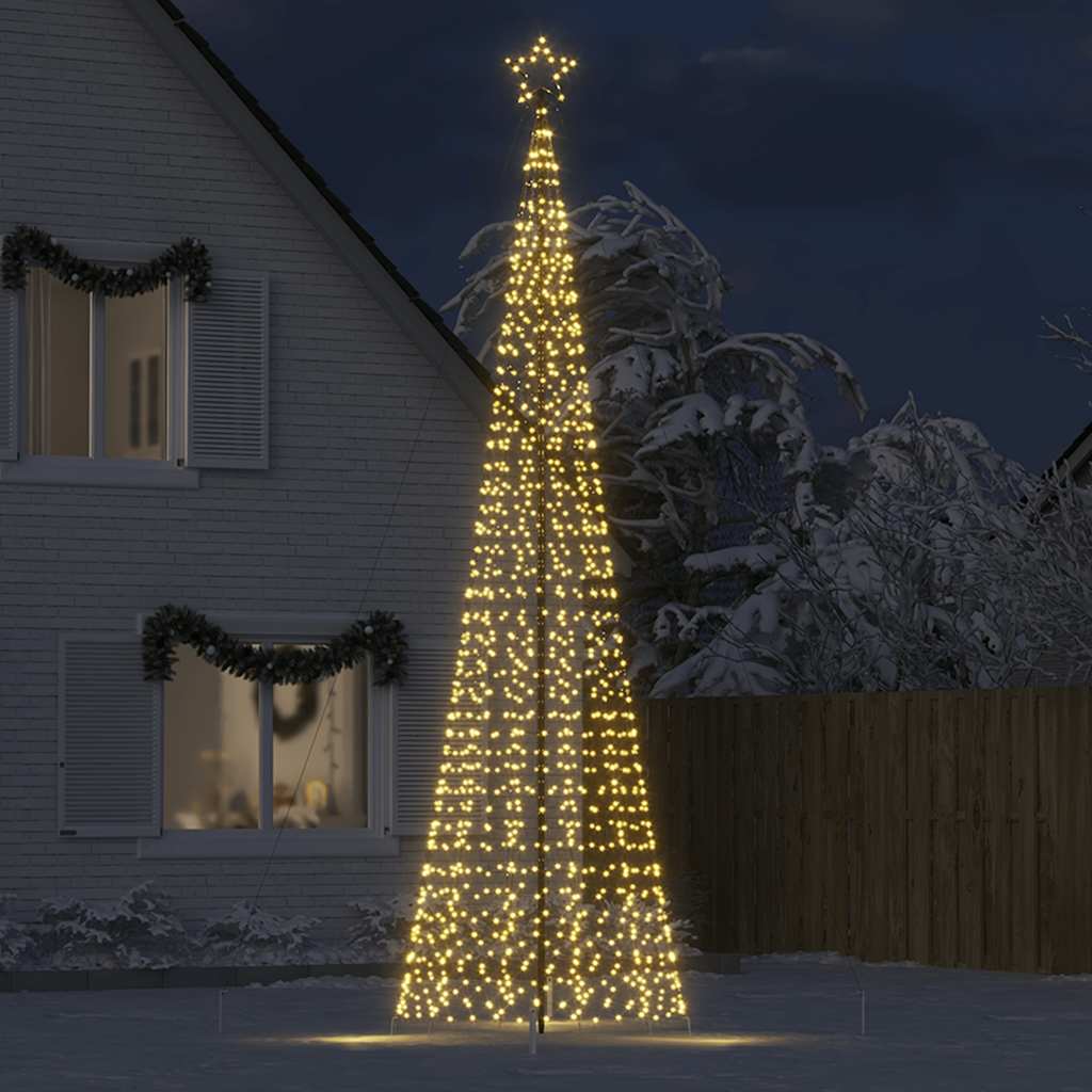 Led-Kerstboom Met Spikes 1534 Leds Warm Wit Warmwit