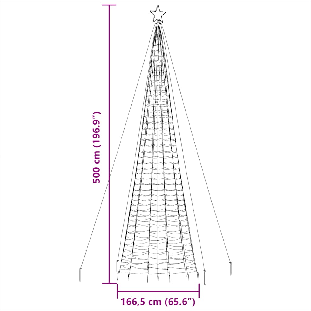 Led-Kerstboom Met Spikes 1534 Leds Warm Wit Warmwit