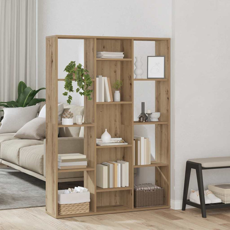 Kamerscherm/Boekenkast 100X24X140 Cm Bewerkt Hout Eikenkleurig