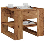 Salontafel 55,5X55X45 Cm Bewerkt Hout Artisanaal Eikenkleur