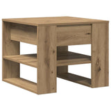Salontafel 55,5X55X45 Cm Bewerkt Hout Artisanaal Eikenkleur