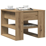 Salontafel 55,5X55X45 Cm Bewerkt Hout Artisanaal Eikenkleur